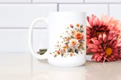 Colorfull Washed Watercolor Orange Rose | Sublimation Product Image 2