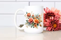 Colorfull Washed Watercolor Orange Rose | Sublimation Product Image 2