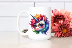 Cute Unicorn with Cool Haircut PNG Product Image 2