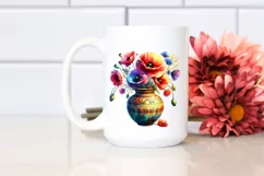 Colorful Watercolor Poppy Vase Product Image 2