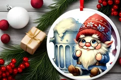 Round Christmas Ornament Sublimation|Clipart Product Image 1