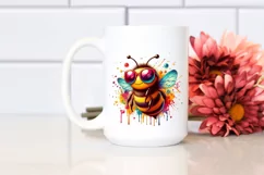 Colorful Bee with Paint-like Colors | Clipart Product Image 2