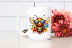 Colorful Bee with Paint-like Colors | Clipart Product Image 2