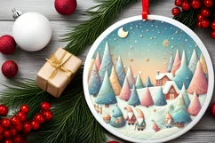 Round Christmas Ornament Sublimation|Clipart Product Image 2