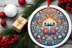 Round Christmas Ornament Sublimation|Clipart Product Image 1