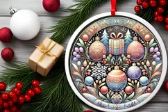 Round Christmas Ornament Sublimation|Clipart Product Image 1