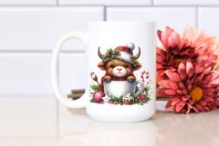Cute Highland Cow with Hot Cocoa PNG Product Image 2