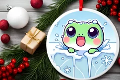Round Christmas Ornament Sublimation|Clipart Product Image 2