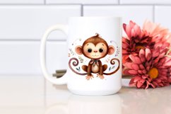 Funny Watercolor Wimsical Monkey | White Background Product Image 2