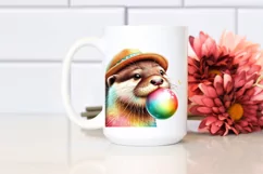 Colorful Otter with Hat and Chewing Gum | Clipart Product Image 2
