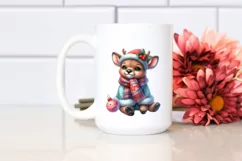 Cute Baby Elk Christmas | Sublimation Clipart Product Image 2