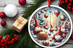 Round Christmas Ornament Sublimation|Clipart Product Image 2