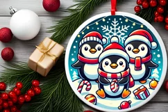 Round Christmas Ornament Sublimation|Clipart Product Image 2