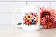 Colorful Hibiscus Bouquet Sublimation Clipart Product Image 2