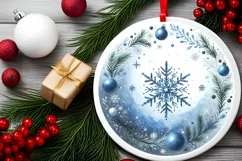Round Christmas Ornament Sublimation|Clipart Product Image 2