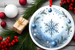 Round Christmass Ornament PNG Product Image 2