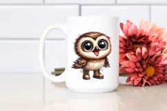 Watercolor Baby Owl with Big Eyes and Boots Product Image 2