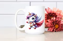 Cute Baby Unicorn Posing as Hero PNG Product Image 2