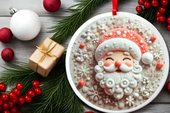 Silent Night Christmas Round Cute Ornament Sublimation Product Image 1