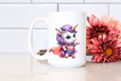 Cute Baby Unicorn Posing as a Hero | Sublimation Clipart Product Image 2