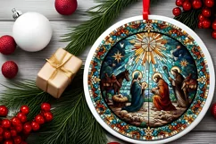Round Christmas Ornament Sublimation|Clipart Product Image 2