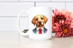 Watercolor Labrador Big Eyes With Tie | Clipart Product Image 2