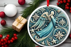 Round Christmas Ornament Sublimation|Clipart Product Image 1