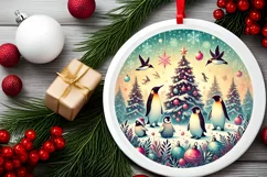 Round Christmas Ornament Sublimation|Clipart Product Image 1