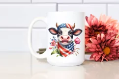 Funny Cow in USA Flag Colors | Clipart Product Image 2