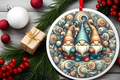 Round Christmas Ornament Sublimation|Clipart Product Image 2