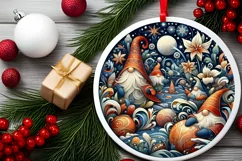 Round Christmas Ornament Sublimation|Clipart Product Image 2