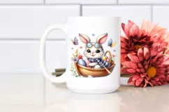 Easter Bunny Egg Flower, Clipart |T-shirt, Mug PNG Product Image 2