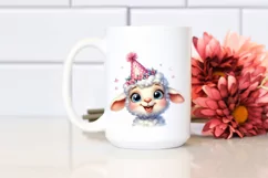 Funny Baby Lamb Party Hat Clipart Product Image 2