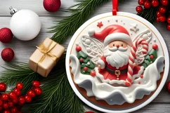 Round Christmas Ornament Sublimation|Clipart Product Image 2