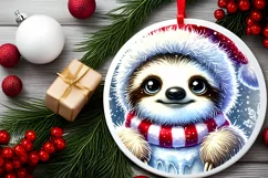Round Christmas Ornament Sublimation|Clipart Product Image 1