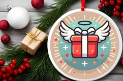 Round Christmas Ornament Sublimation|Clipart Product Image 1