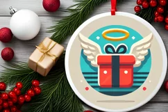 Round Christmas Ornament Sublimation|Clipart Product Image 1