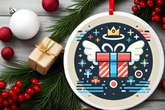 Round Christmas Ornament Sublimation|Clipart Product Image 1