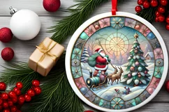 Round Christmas Ornament Sublimation|Clipart Product Image 1