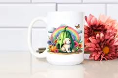 Dog House Rainbow Butterfly | Sublimation Clipart Product Image 2