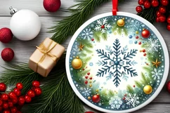 Round Christmas Ornament Sublimation|Clipart Product Image 2