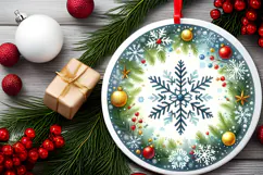 Round Christmass Ornament PNG Product Image 2