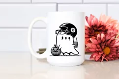Football Helmet Ghost with Coffee, Simple PNG Product Image 2