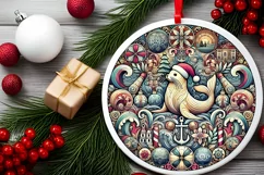 Round Christmas Ornament Sublimation|Clipart Product Image 1