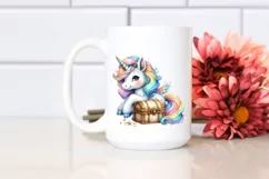Colorful Baby Unicorn with Treasure Chest, Transparent PNG Product Image 2