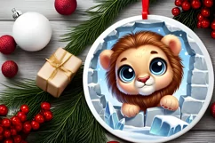 Round Christmas Ornament Sublimation|Clipart Product Image 2