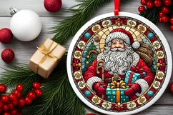 Round Christmas Ornament Sublimation|Clipart Product Image 1