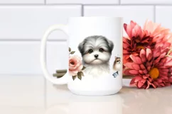 Baby Havanese Watercolor Clipart | Sublimation Product Image 2