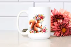 Vibrant Flower Crown with Baby Macaw |Clipart Product Image 2
