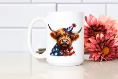 Watercolor Highland Cow Portrait with Party Hat & Confusion Product Image 2